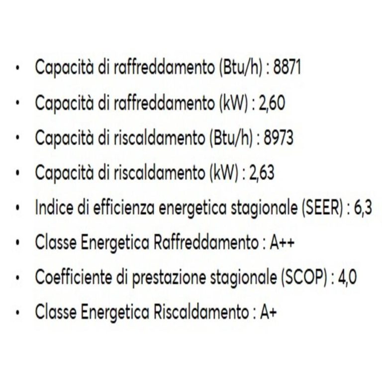 SORA MONOSPLIT  IN/OUT  2,6 KW  9000 BTU/H  A++/A+++
