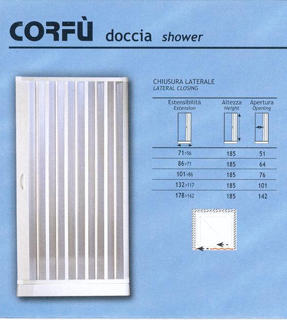 PORTA DOCCIA CHIUSURA LATERALE mod. CORFU 101 X 185h estruso